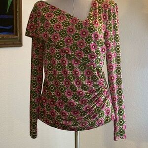 INC International Concepts Pink and Green Floral Blouse